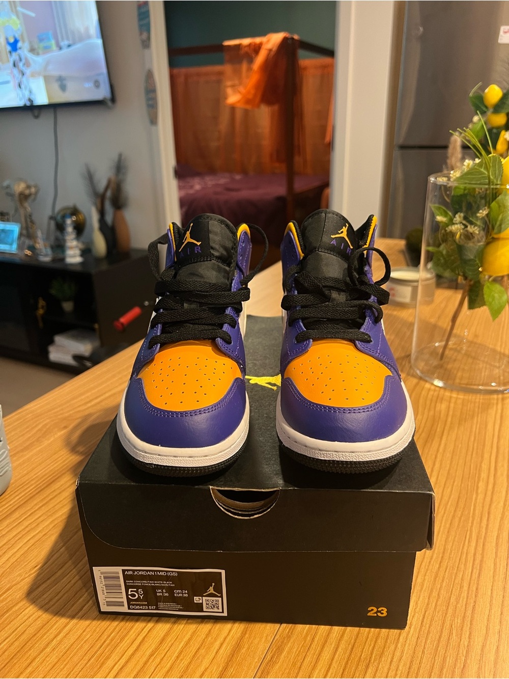 Jordan Kids Sneakers in Purple and Orange
